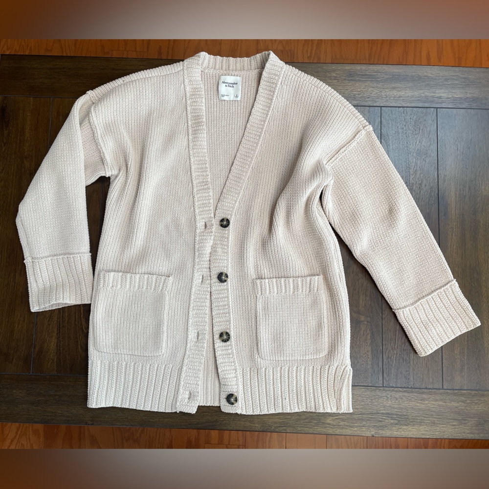 Abercrombie & Fitch Cream Cardigan Sweater